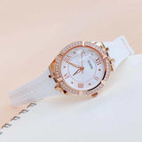 Guess Cosmo Diamonds Silver Dial White Rubber Strap Watch for Women - GW0034L2 Buy Now By Guess