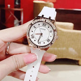 Guess Cosmo Diamonds Silver Dial White Rubber Strap Watch for Women - GW0034L2 Buy Now By Guess