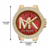 Michael Kors Camille Analog Red Dial Gold Steel Strap Watch For Women - MK7196 Buy Now By Michael Kors