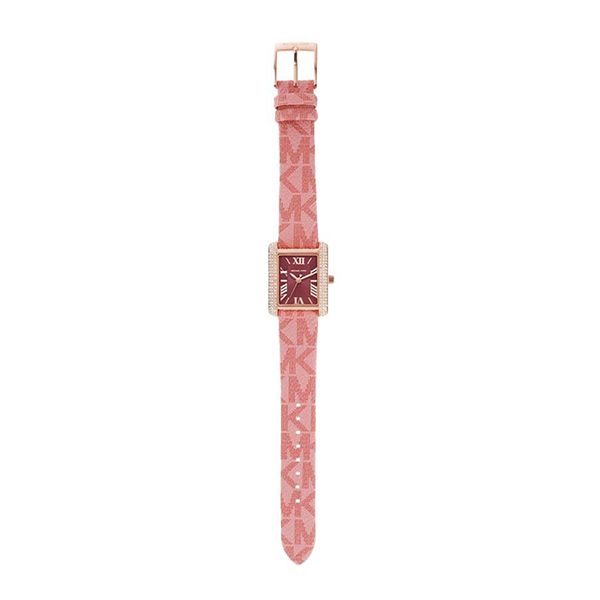 Michael Kors Emery Quartz Diamonds Red Dial Pink Leather Strap Watch For Women - MK2966 Buy Now By Michael Kors