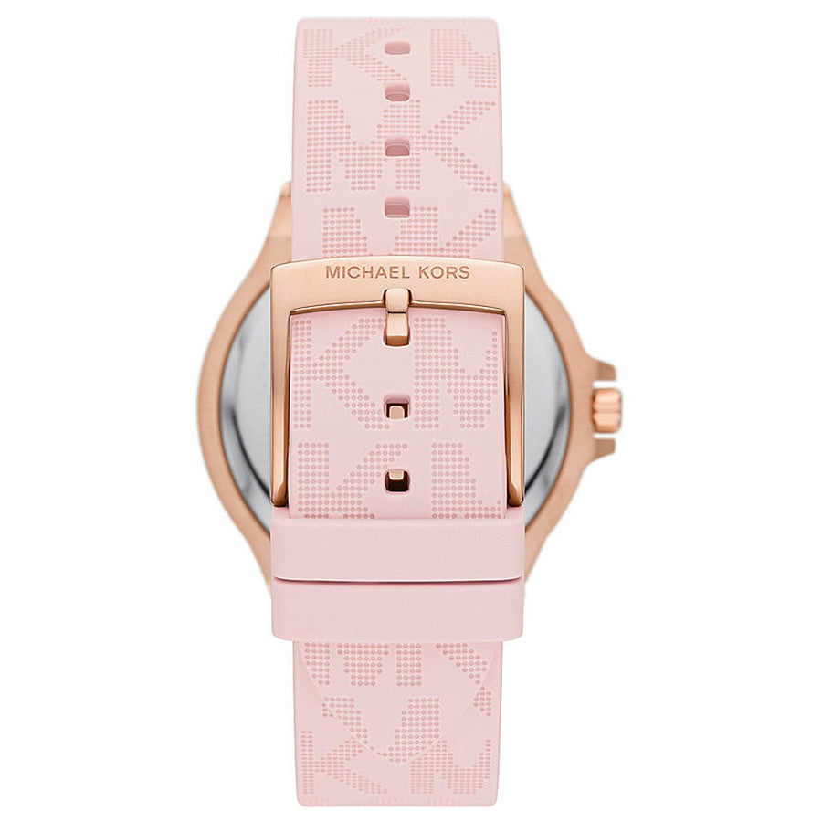 Michael Kors Mini Lennox Three-Hand Rose Gold Dial Pink Silicone Strap Watch For Women - MK7282 Buy Now By Michael Kors