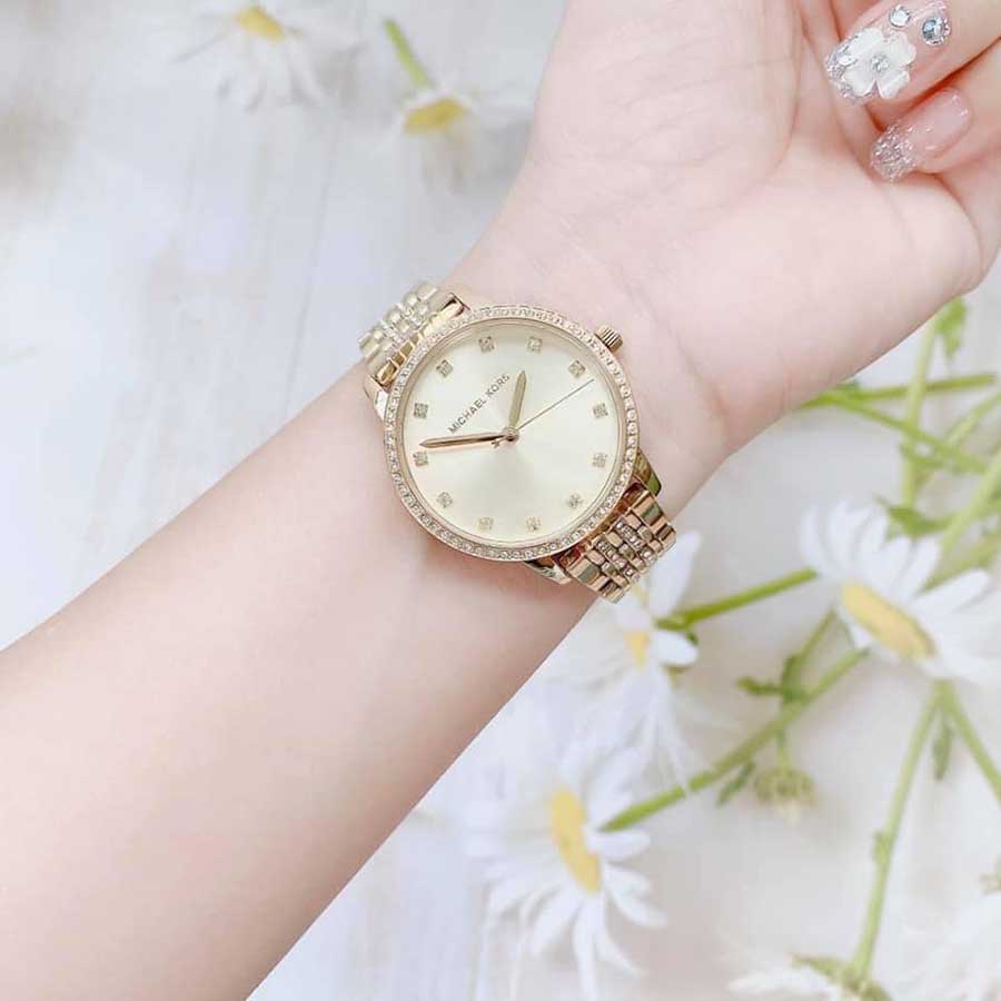 Michael Kors Melissa Quartz Gold Dial Gold Steel Strap Watch for Women - MK4368 Buy Now By Michael Kors