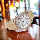 Michael Kors Mini Everest Crystals White Dial Brown Leather Strap Watch for Women - MK4719 Buy Now By Michael Kors