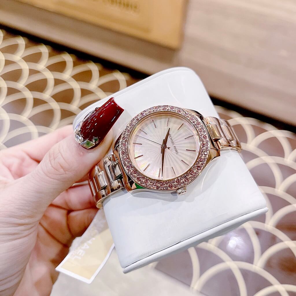 Michael Kors Lilane Quartz Rose Gold Dial Rose Gold Steel Strap Watch For Women - MK1068 Buy Now By Michael Kors