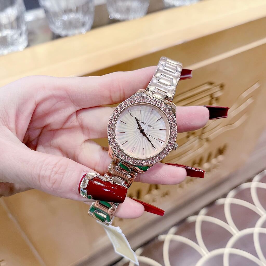 Michael Kors Lilane Quartz Rose Gold Dial Rose Gold Steel Strap Watch For Women - MK1068 Buy Now By Michael Kors