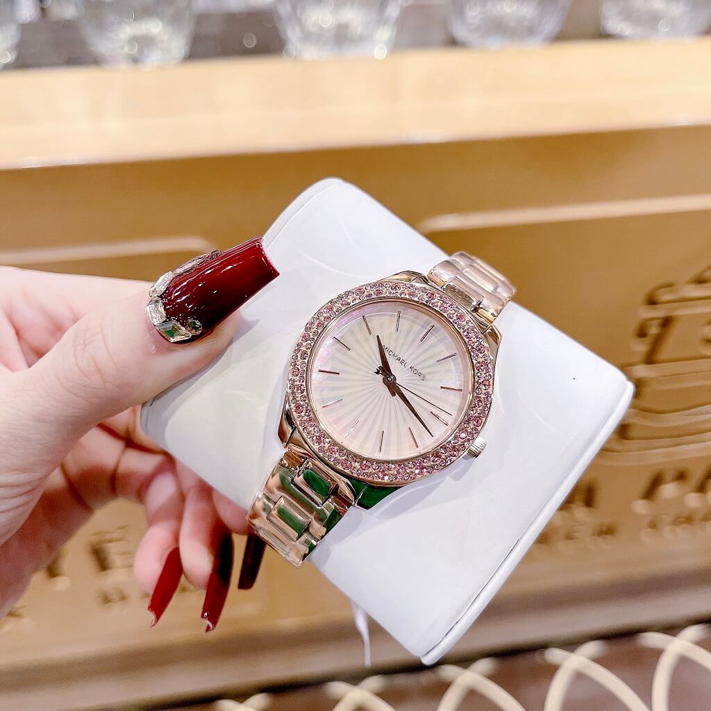 Michael Kors Lilane Quartz Rose Gold Dial Rose Gold Steel Strap Watch For Women - MK1068 Buy Now By Michael Kors