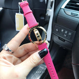 Michael Kors Averi Gold Dial Pink Leather Strap Watch for Women - MK2525 Buy Now By Michael Kors