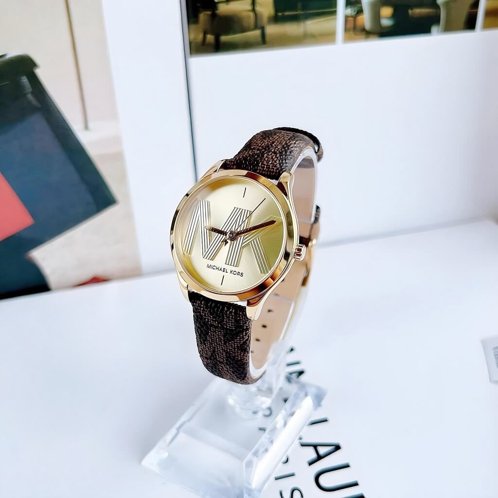 Michael Kors Jaycie Three Hand Gold Dial Brown Leather Strap Watch for Women - MK2862 Buy Now By Michael Kors