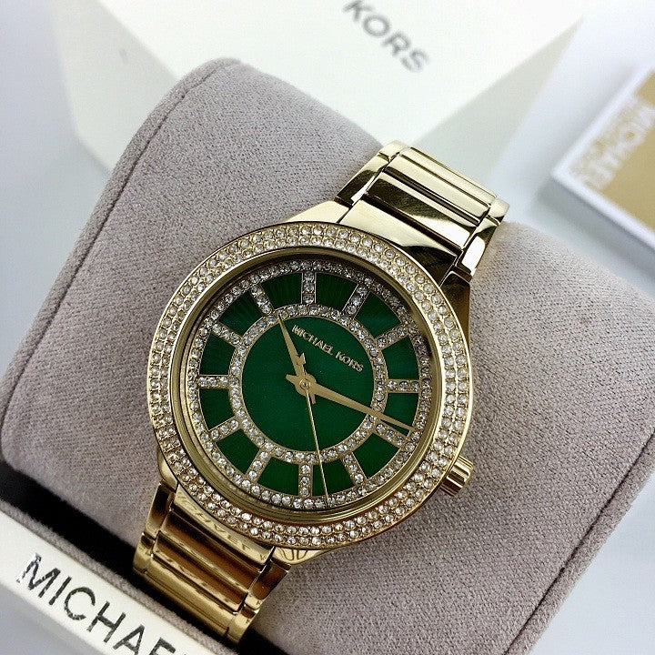 Michael Kors Kerry Green Dial Gold Steel Strap Watch for Women - MK3409 Buy Now By Michael Kors