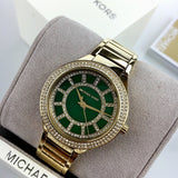 Michael Kors Kerry Green Dial Gold Steel Strap Watch for Women - MK3409 Buy Now By Michael Kors