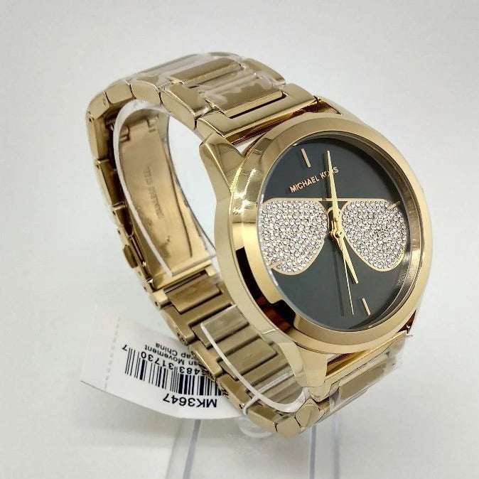 Michael Kors Hartman Analog Quartz Black Dial Gold Steel Strap Watch For Women - MK3647 Buy Now By Michael Kors