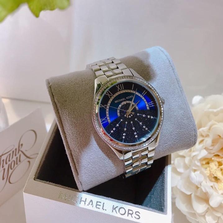 Michael Kors Lauryn Blue Dial Silver Steel Strap Watch for Women - MK3720 Buy Now By Michael Kors