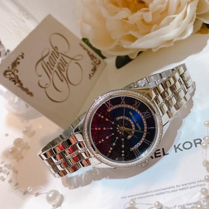 Michael Kors Lauryn Blue Dial Silver Steel Strap Watch for Women - MK3720 Buy Now By Michael Kors