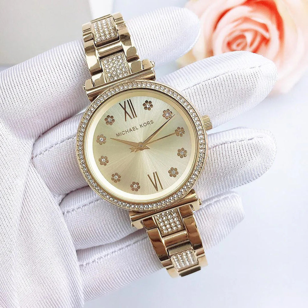 Michael Kors Sofie Quartz Gold Dial Gold Steel Strap Watch For Women - MK3881 Buy Now By Michael Kors