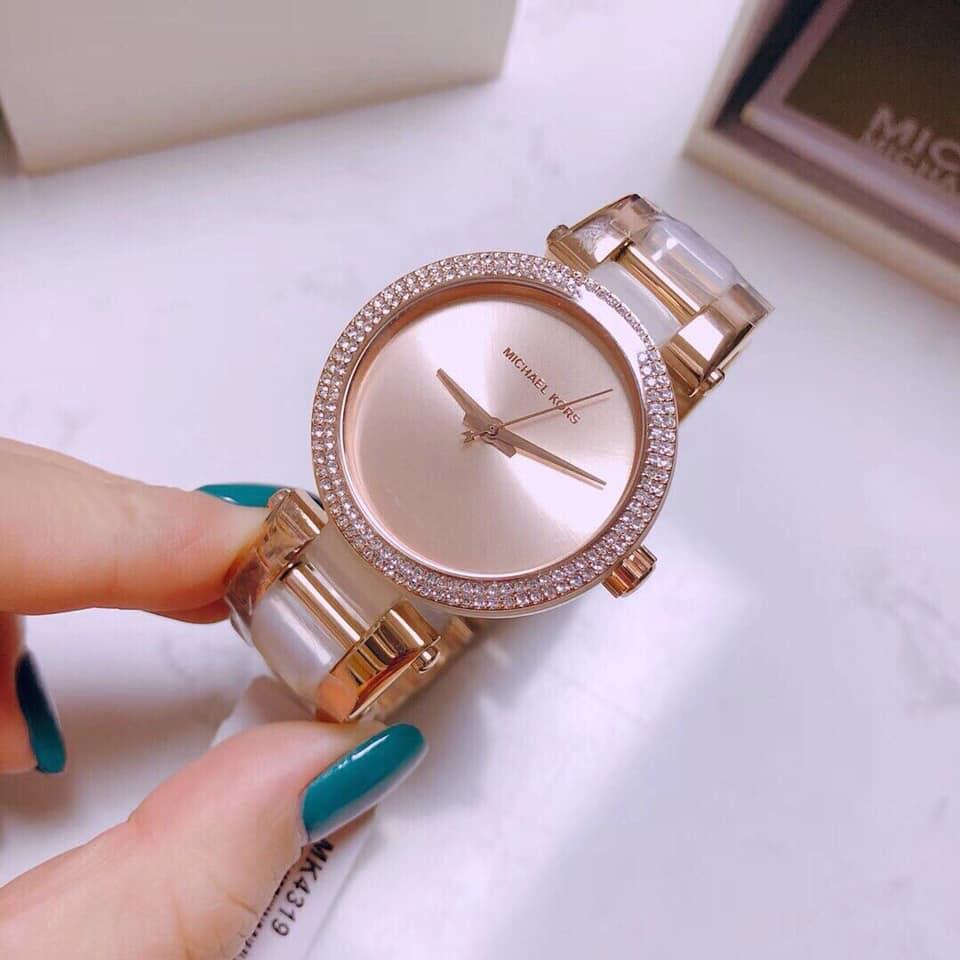 Michael Kors Delray Rose Gold Dial Two Tone Steel Strap Watch for Women - MK4319 Buy Now By Michael Kors