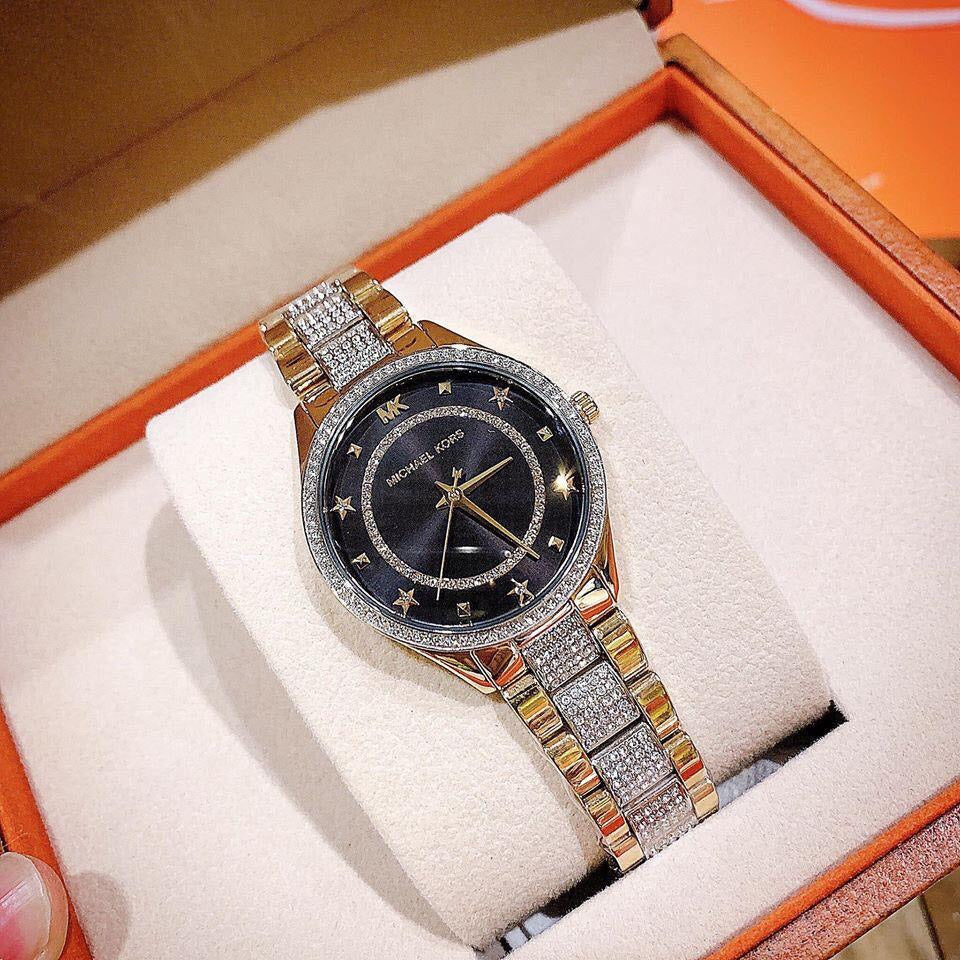 Michael Kors Lauryn Crystal Pave Black Dial Two Tone Steel Strap Watch For Women - MK4403 Buy Now By Michael Kors