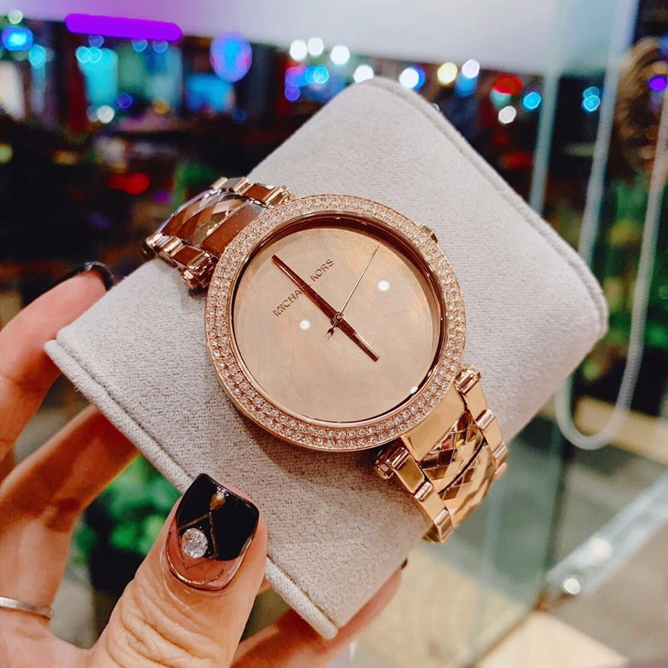 Michael Kors Parker Rose Gold Dial with Diamonds Rose Gold Steel Strap Watch for Women - MK6426 Buy Now By Michael Kors