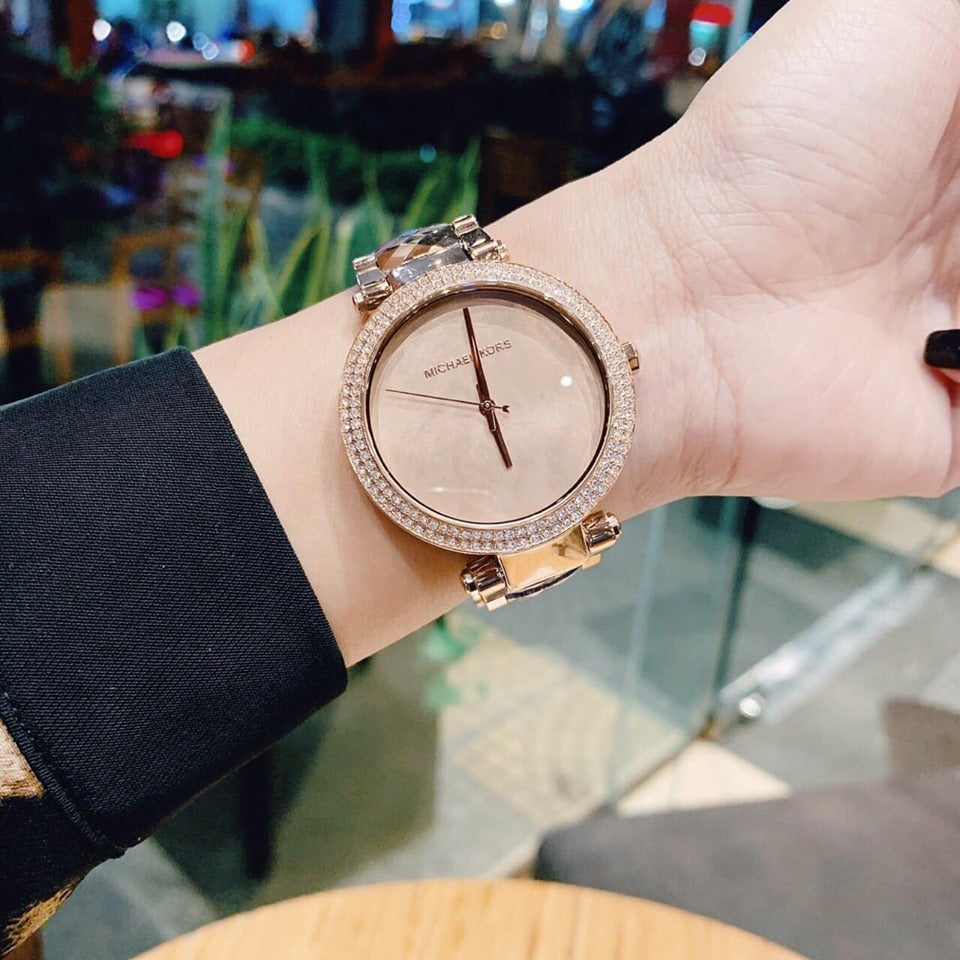 Michael Kors Parker Rose Gold Dial with Diamonds Rose Gold Steel Strap Watch for Women - MK6426 Buy Now By Michael Kors