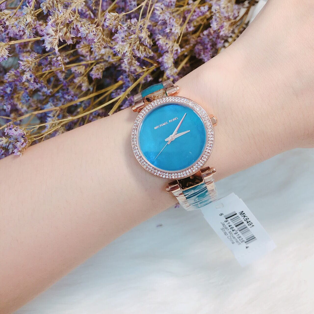 Michael Kors Parker Blue Mother of Pearl Dial Two Tone Steel Strap Watch for Women - MK6491 Buy Now By Michael Kors