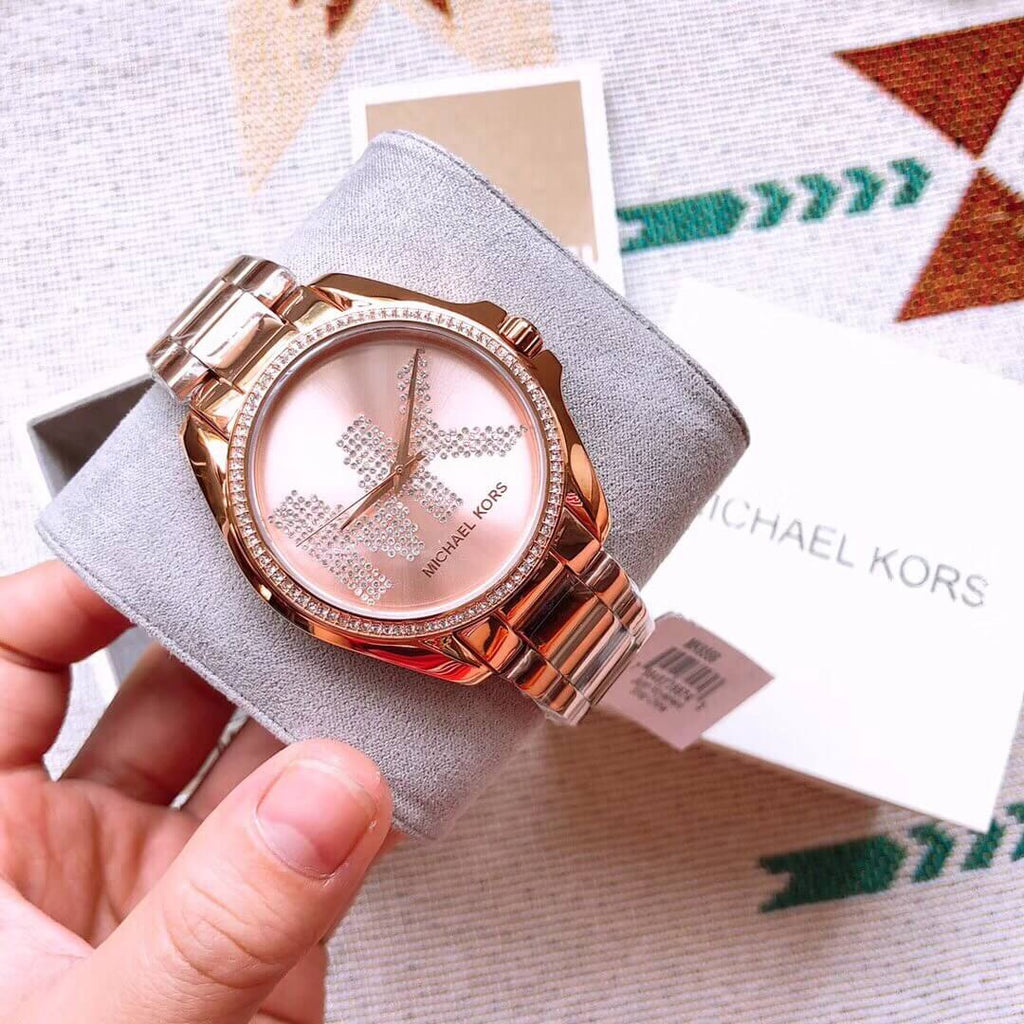 Michael Kors Bradshaw Quartz Rose Gold Dial Rose Gold Steel Strap Watch For Women - MK6556 Buy Now By Michael Kors