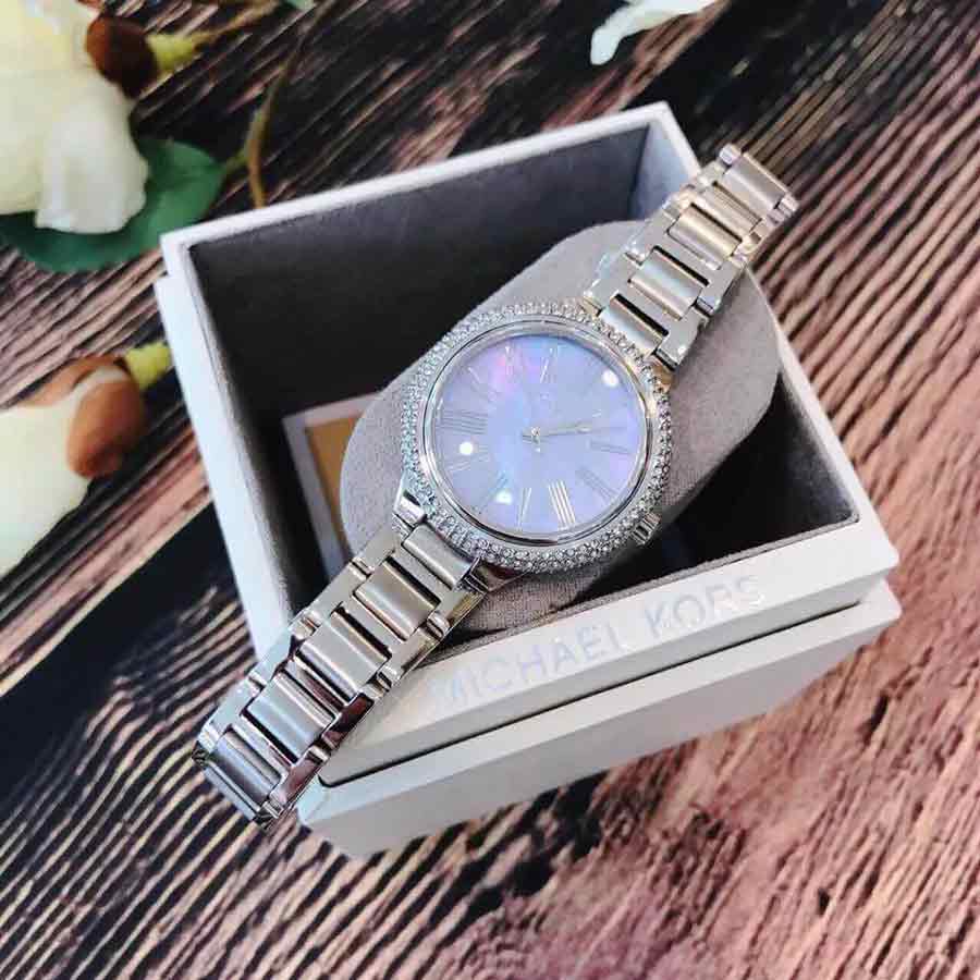 Michael Kors Taryn Mother of Pearl Purple Dial Silver Steel Strap Watch For Women - MK6562 Buy Now By Michael Kors