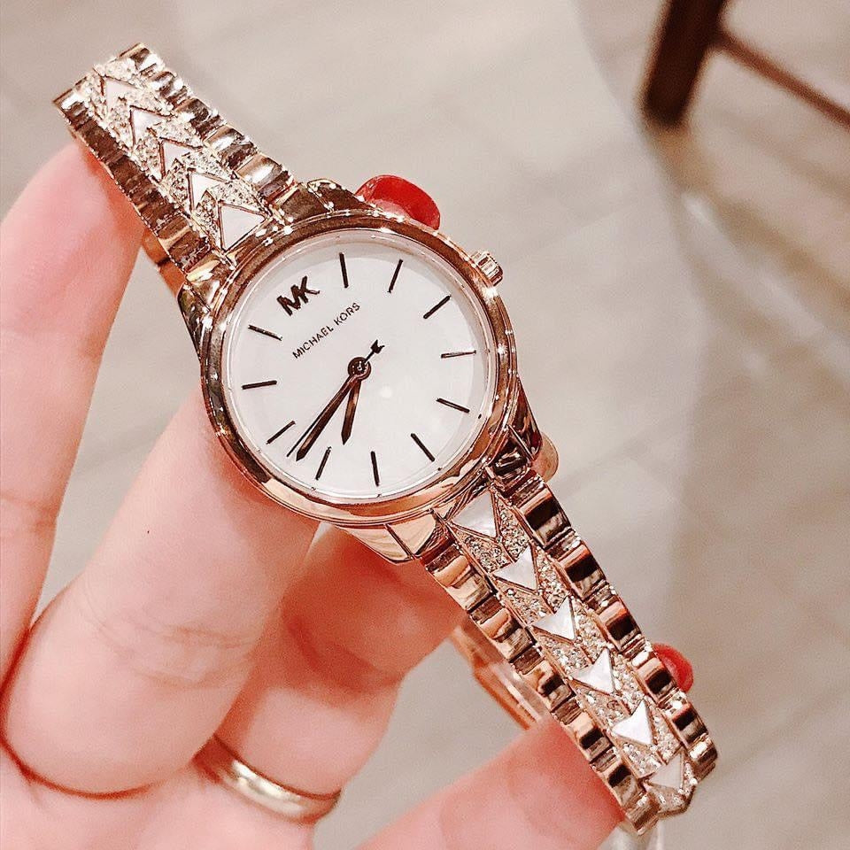 Michael Kors Runway Mother of Pearl Dial Rose Gold Steel Strap Watch For Women - MK6856 Buy Now By Michael Kors