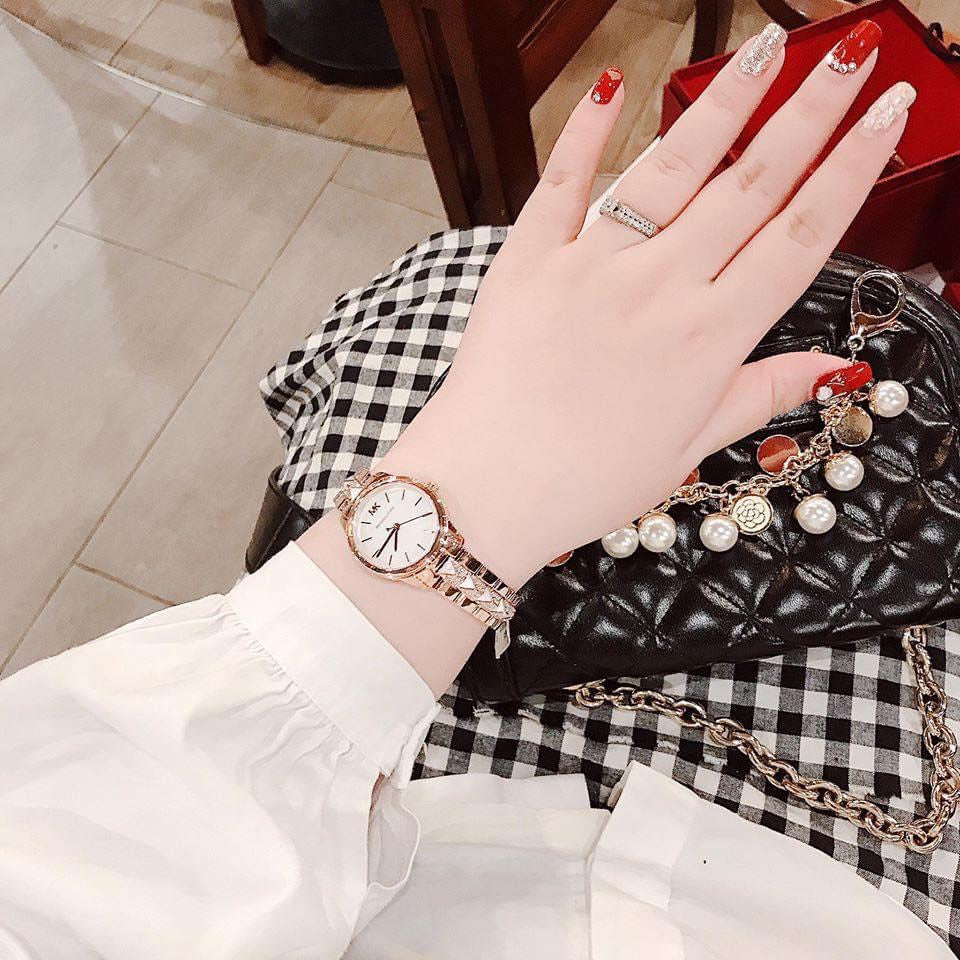 Michael Kors Runway Mercer Mother of Pearl White Dial Two Tone Steel Strap Watch For Women - MK6674 Buy Now By Michael Kors