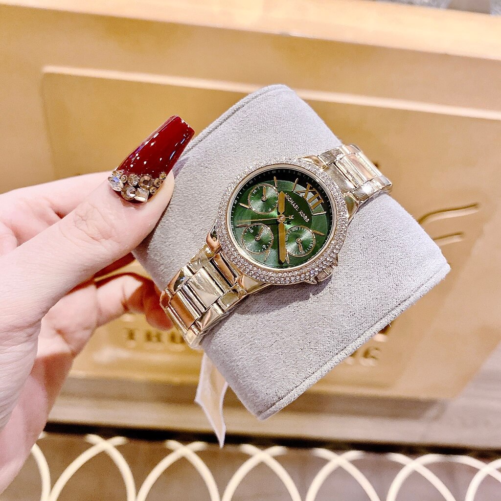Michael Kors Camille Multifunction Green Dial Gold Steel Strap Watch For Women - MK6981 Buy Now By Michael Kors