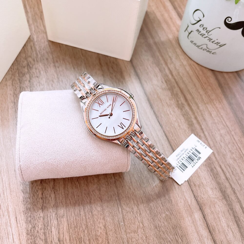 Michael Kors Mindy Three Hand White Dial Two Tone Steel Strap Watch For Women - MK7077 Buy Now By Michael Kors