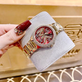 Michael Kors Camille Analog Red Dial Gold Steel Strap Watch For Women - MK7196 Buy Now By Michael Kors