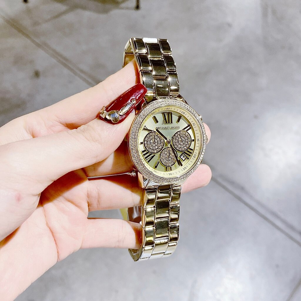 Michael Kors Bryn Pavé Quartz Gold Dial Gold Steel Strap Watch For Women - MK7199 Buy Now By Michael Kors