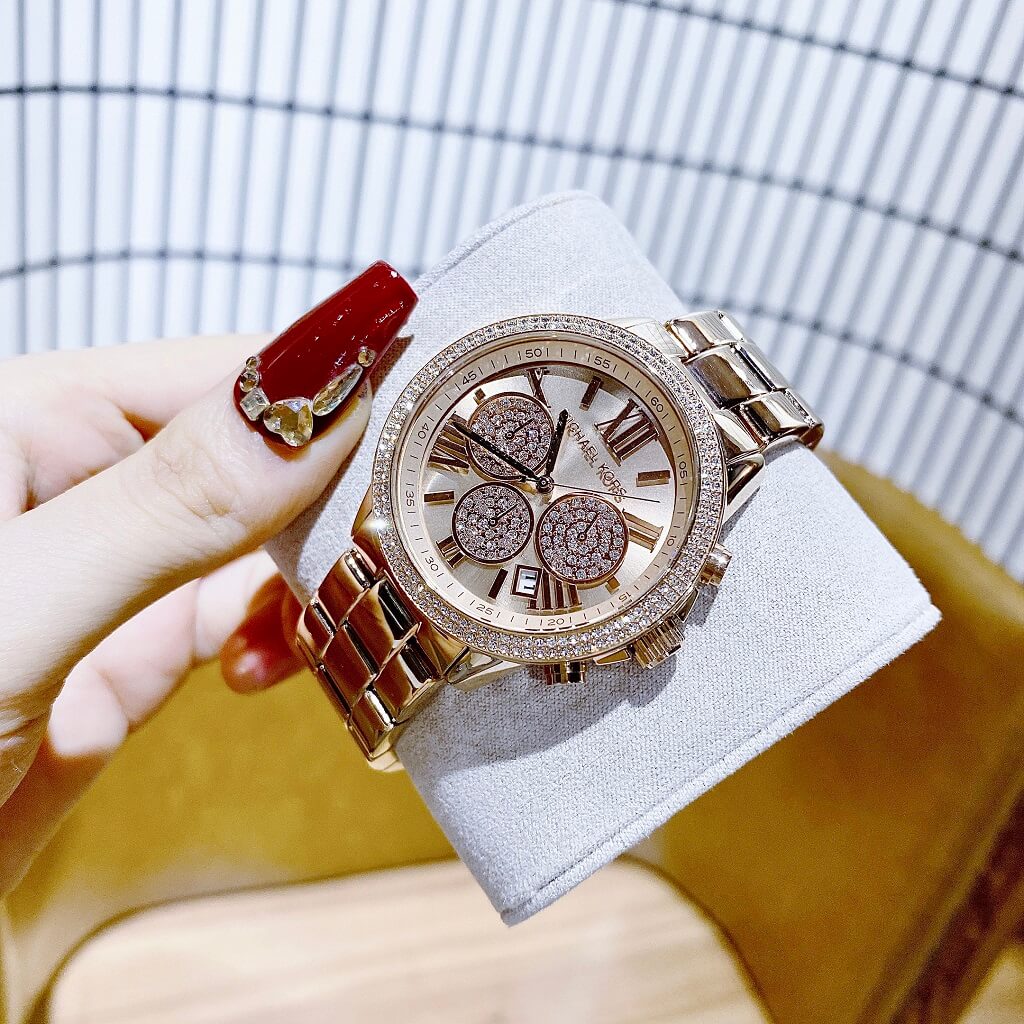 Michael Kors Bryn Chronograph Rose Gold Dial Rose Gold Steel Strap Watch For Women - MK7200 Buy Now By Michael Kors