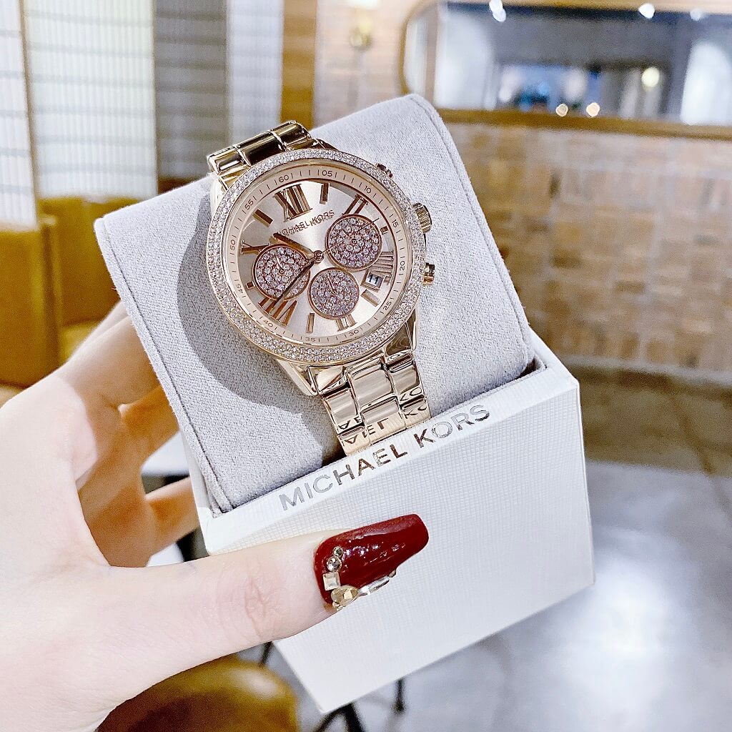 Michael Kors Bryn Chronograph Rose Gold Dial Rose Gold Steel Strap Watch For Women - MK7200 Buy Now By Michael Kors