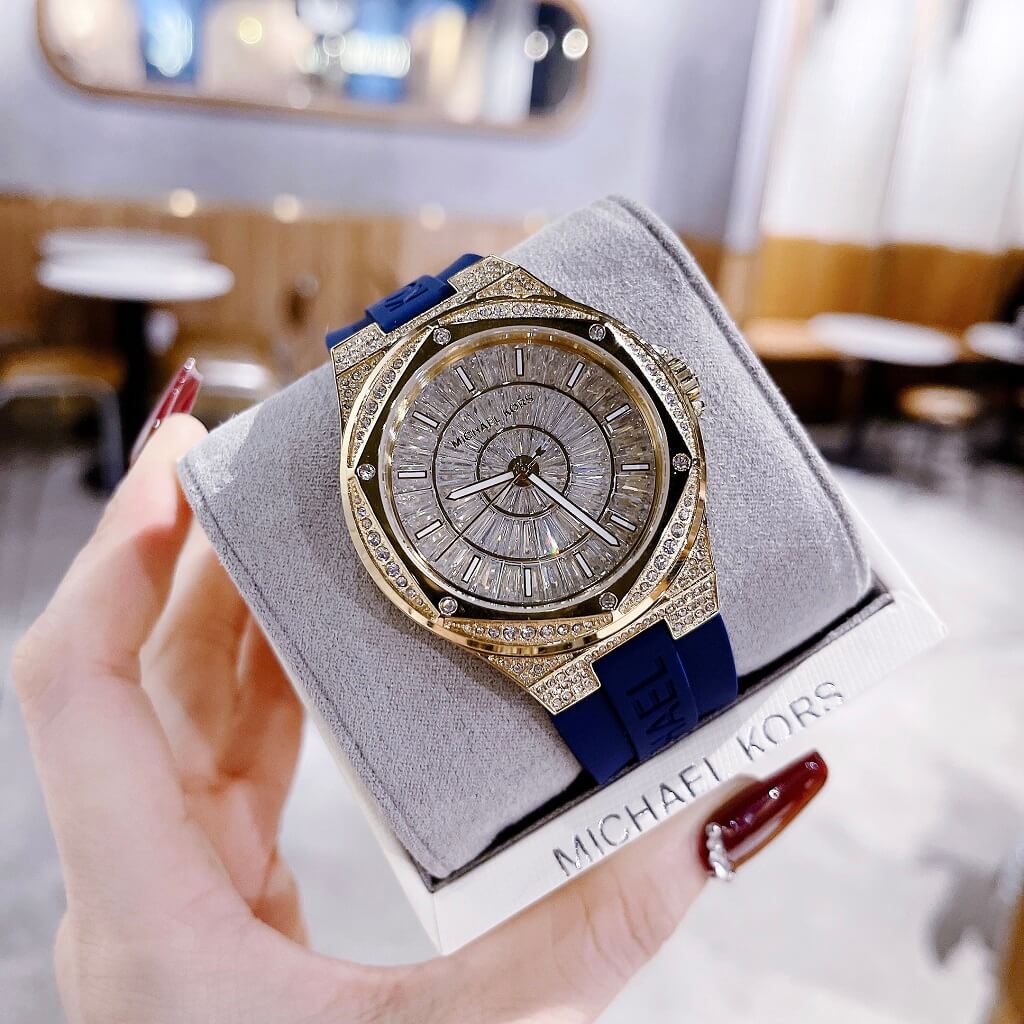 Michael Kors Lennox Three Hand White Dial Blue Silicone Strap Watch For Women - MK7333 Buy Now By Michael Kors