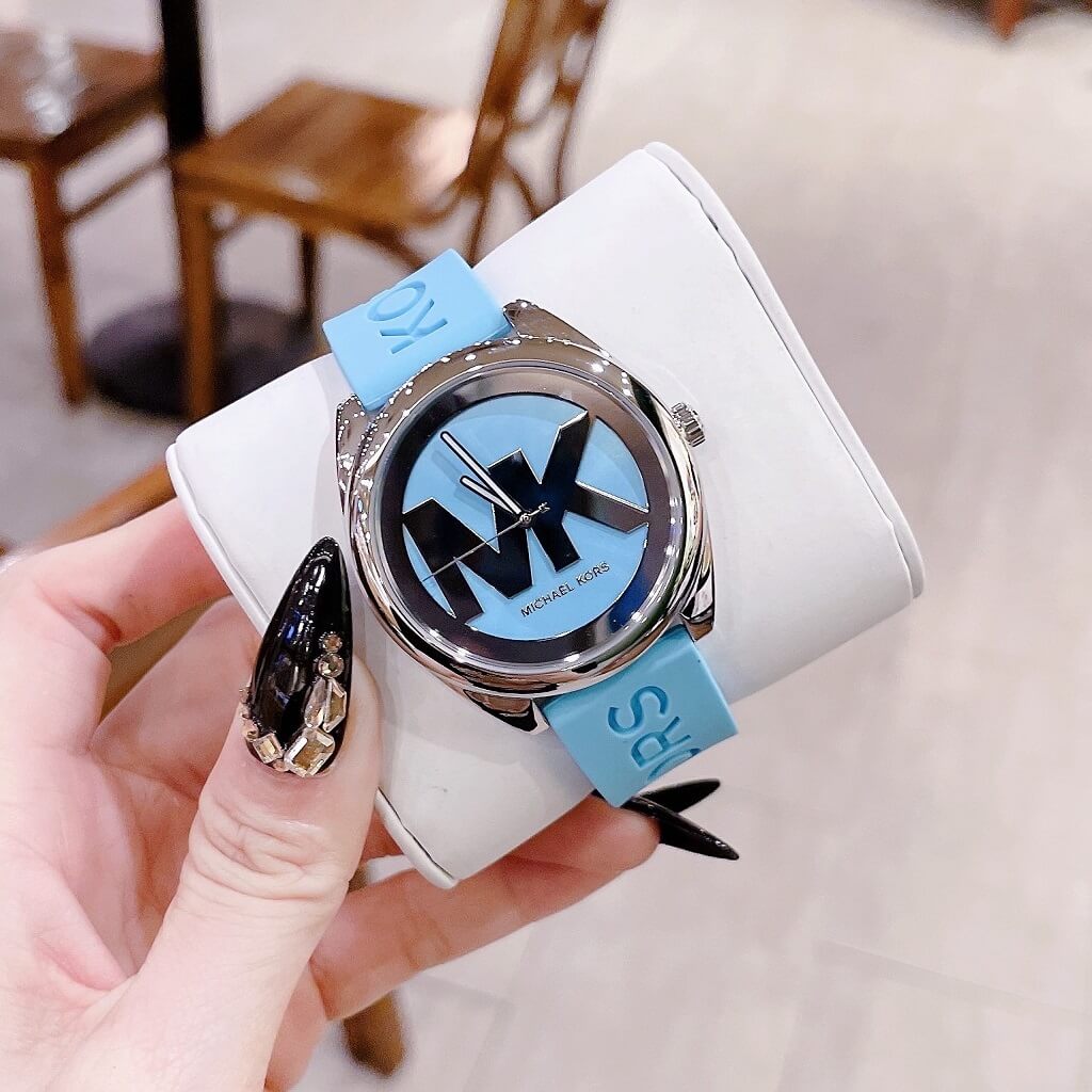 Michael Kors Janelle Quartz Blue Dial Blue Rubber Strap Watch For Women - MK7350 Buy Now By Michael Kors