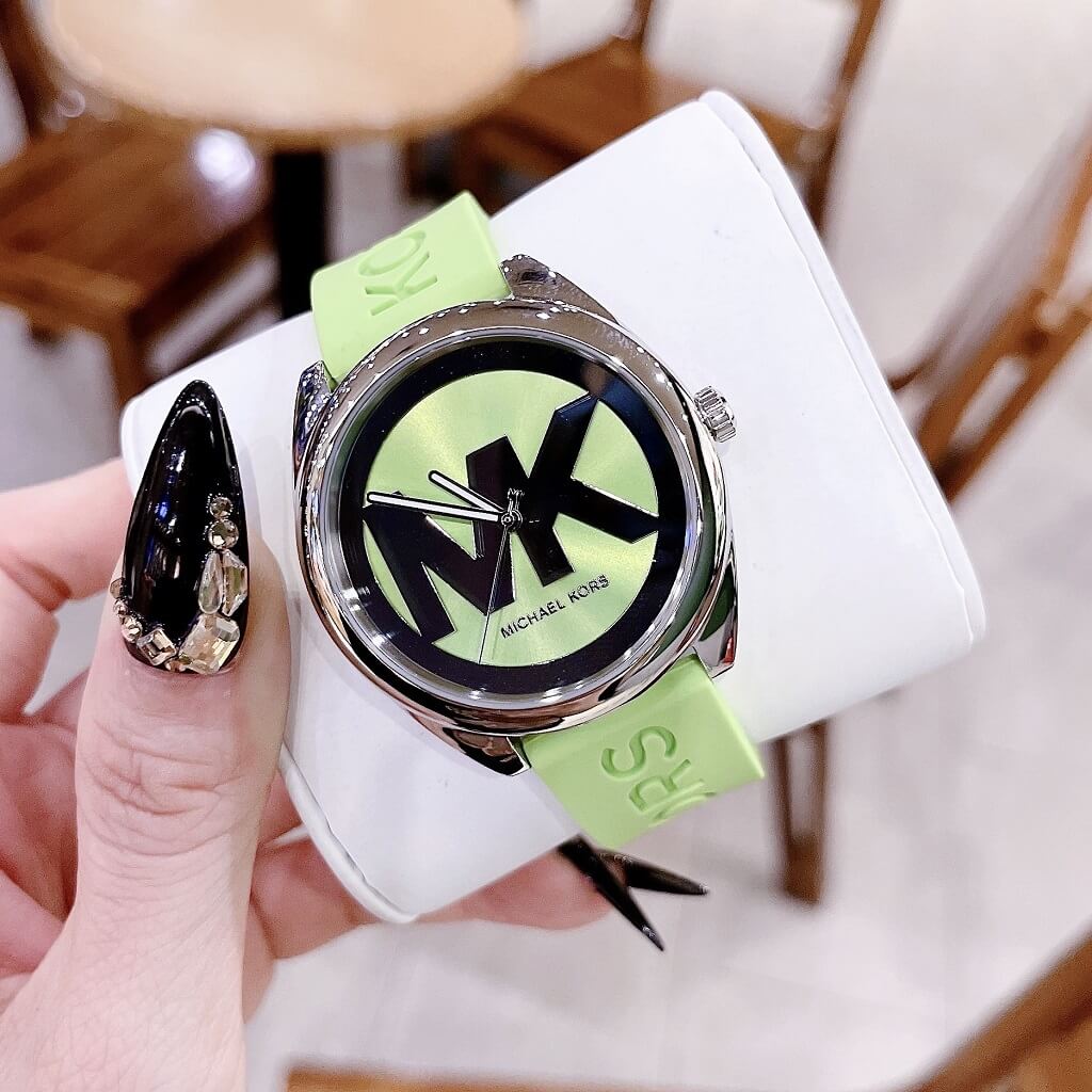 Michael Kors Janelle Three Hand Neon Green Dial Neon Green Rubber Strap Watch For Women - MK7351 Buy Now By Michael Kors