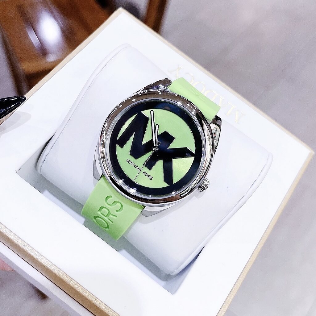Michael Kors Janelle Three Hand Neon Green Dial Neon Green Rubber Strap Watch For Women - MK7351 Buy Now By Michael Kors