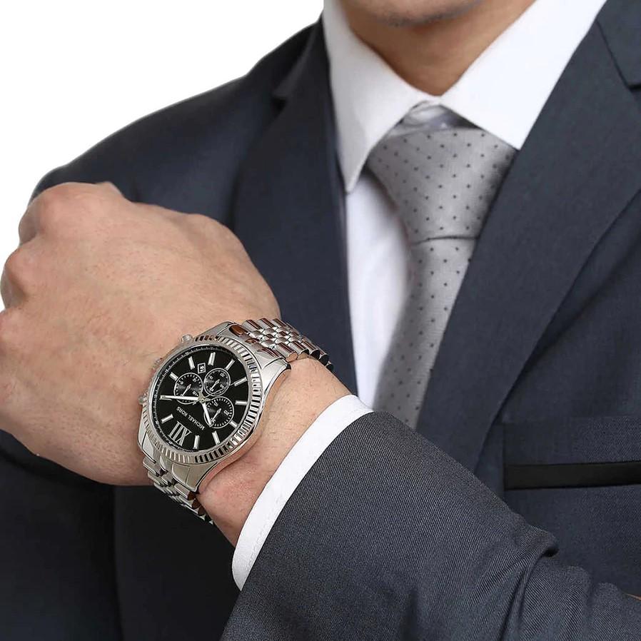Michael Kors Lexington Chronograph Black Dial Black Steel Strap Watch For Men - MK8602 Buy Now By Michael Kors