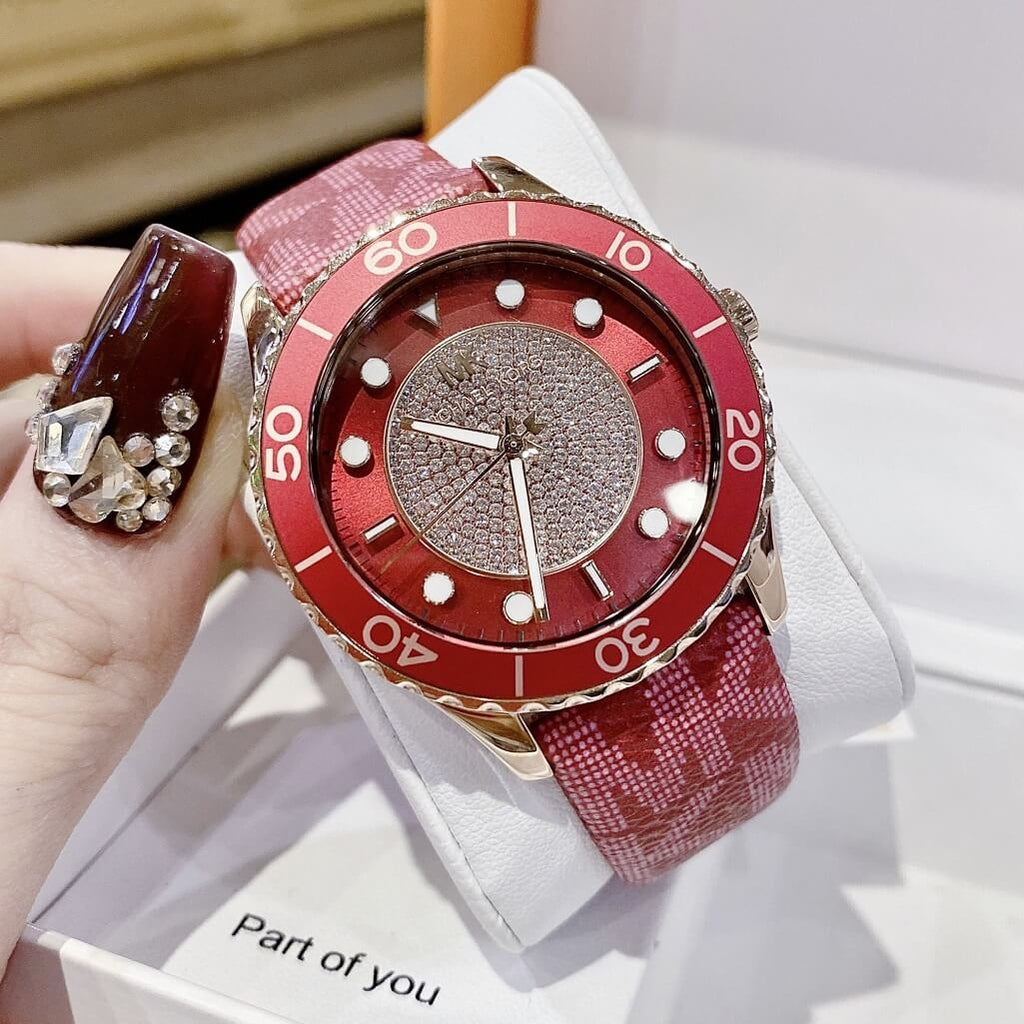 Michael Kors Runway Three-Hand Quartz Red Dial Red Leather Strap Watch For Women - MK7179 Buy Now By Michael Kors
