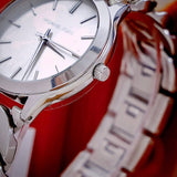 Michael Kors Runway Three-Hand Silver Dial Silver Steel Strap Watch for Women - MK7474 Buy Now By Michael Kors