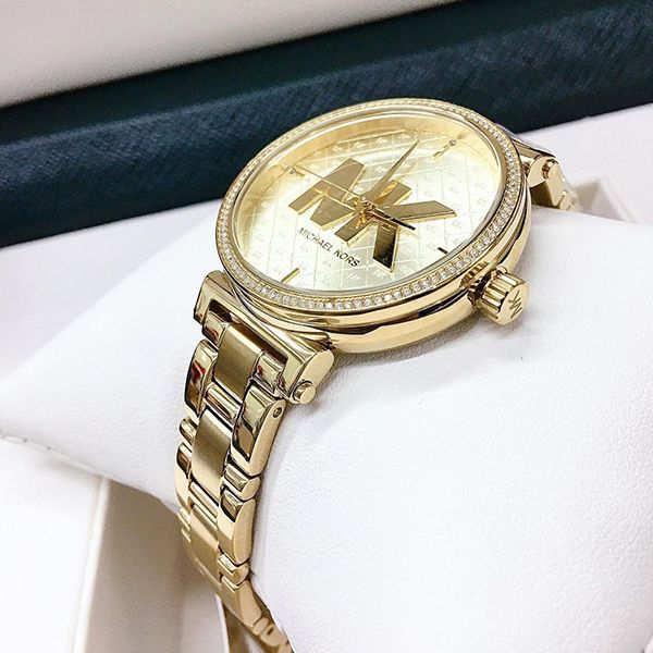 Michael Kors Sofie Quartz Gold Dial Gold Steel Strap Watch For Women - MK4334