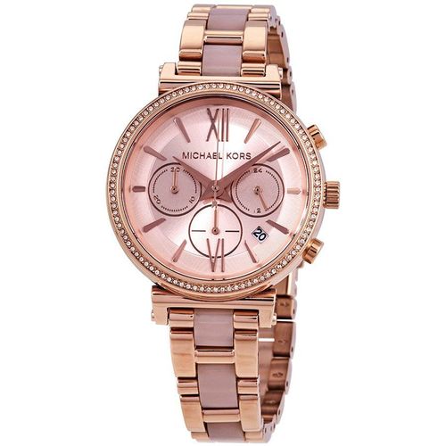 Michael Kors Sofie Chronograph Rose Gold Dial Rose Gold Steel Strap Watch For Women - MK6560 Buy Now By Michael Kors