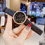 Michael Kors Tibby Multifunction Black Dial Black Leather Strap Watch For Women - MK6968 Buy Now By Michael Kors