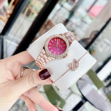 Michael Kors Lennox Analog Pink Dial Rose Gold Steel Strap Watch For Women - MK7396 Buy Now By Michael Kors