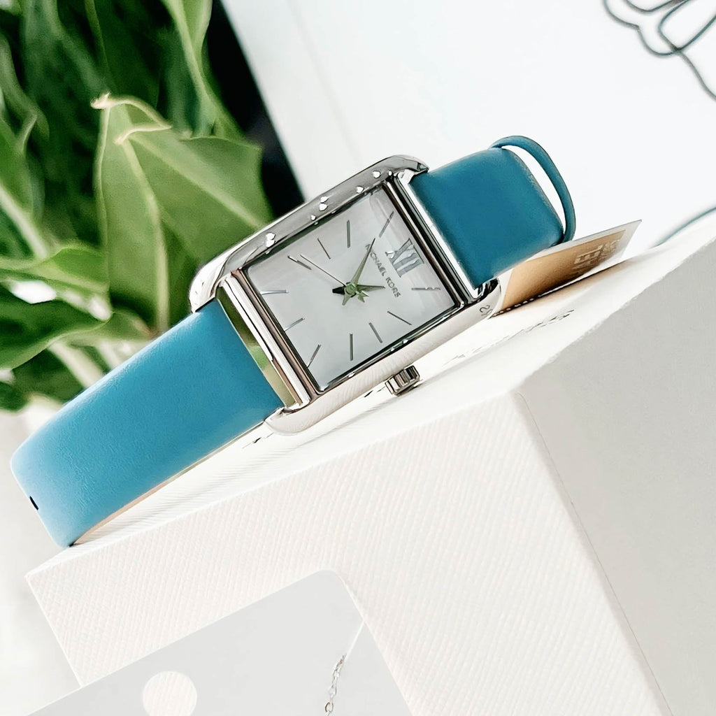 Michael Kors Petite Monroe White Dial Blue Leather Strap Watch for Women - MKO1061 Buy Now By Michael Kors