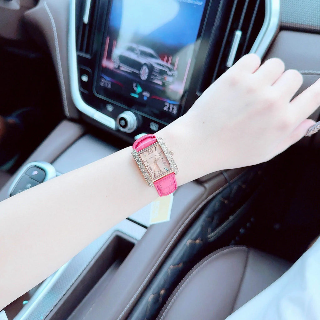 Michael Kors Emery Quartz Diamonds Rose Gold Dial Pink Leather Strap Watch For Women - MK2984 Buy Now By Michael Kors