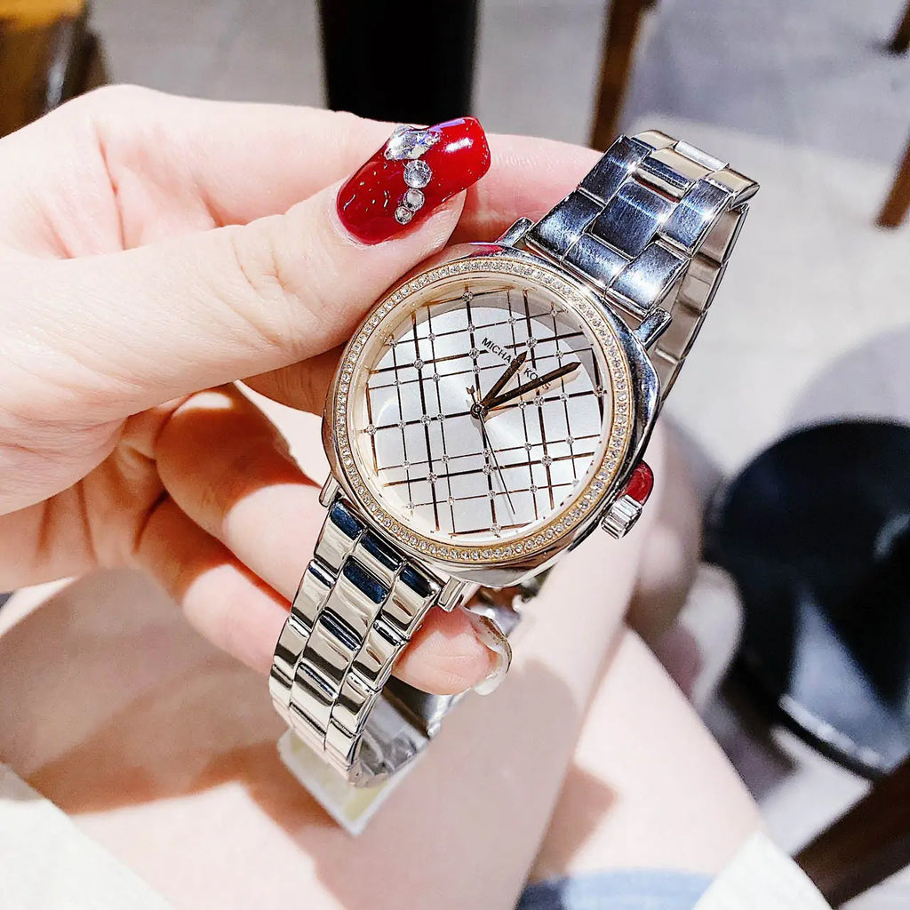 Michael Kors Nia Quartz Silver Dial Silver Steel Strap Watch For Women - MK3988 Buy Now By Michael Kors