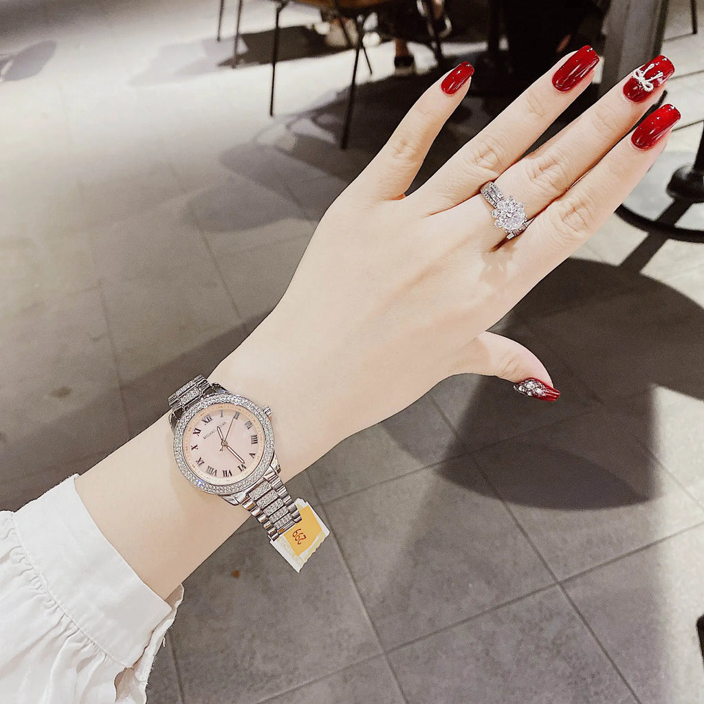 Michael Kors Tibby Multifunction Crystals Pink Dial Silver Steel Strap Watch for Women - MK4686 Buy Now By Michael Kors