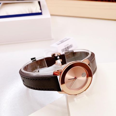 Movado Bold Rose Gold Dial Brown Leather Strap Watch For Women - 3600438 Buy Now By Movado