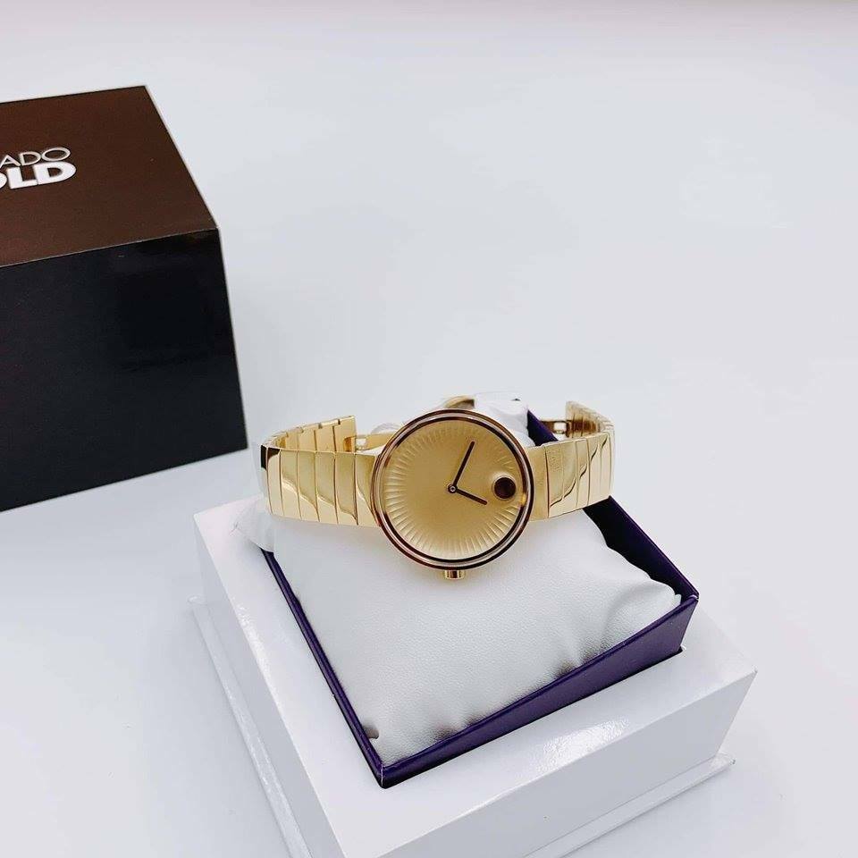 Movado Edge Gold Dial Gold Steel Strap Watch for Women - 3680014 Buy Now By Movado